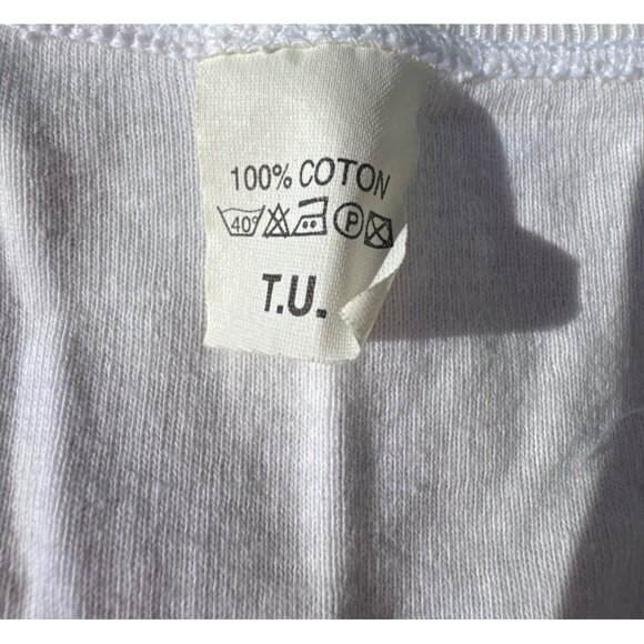 Rare Vintage 1982 Crazy Horse Paris France white Tank Top 100% Cotton TU Size s - Picture 4 of 4